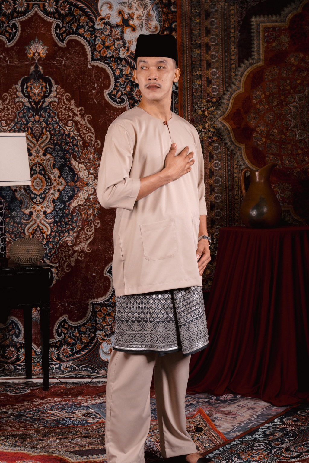 Satria Baju Melayu in Beige