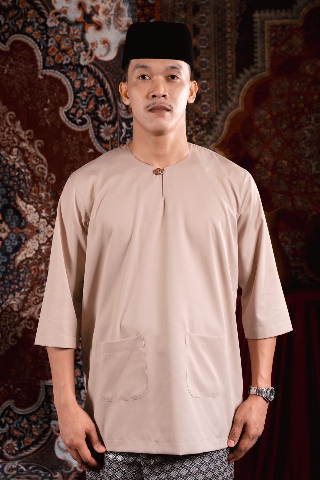 Satria Baju Melayu in Beige