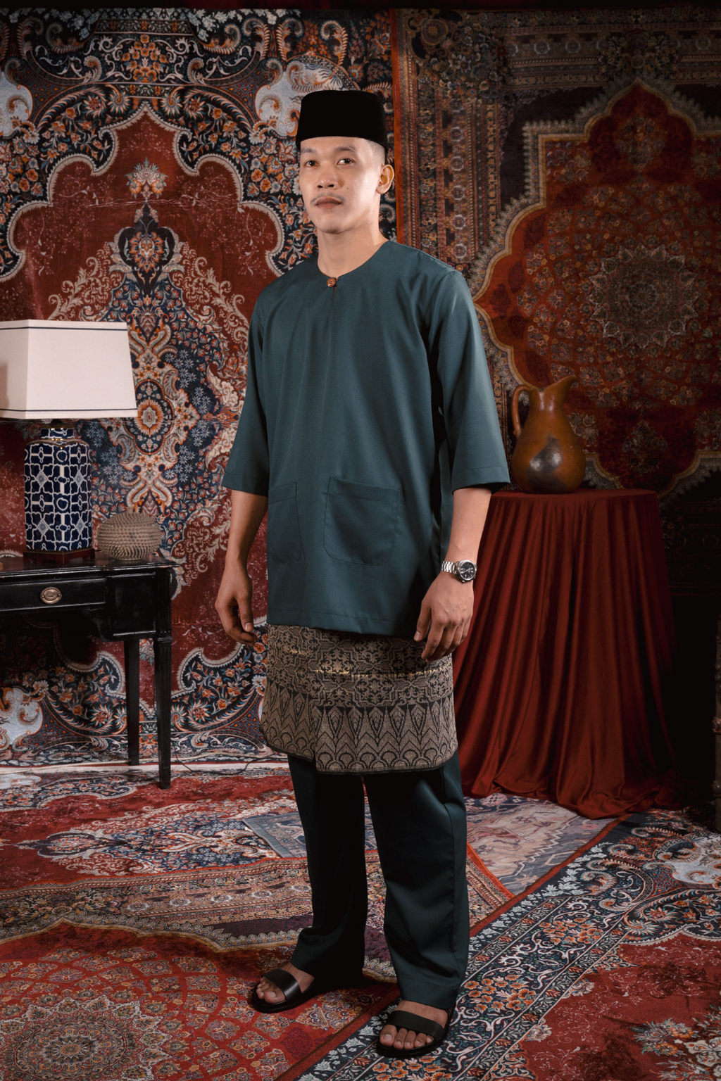 Satria Baju Melayu in Emerald Green