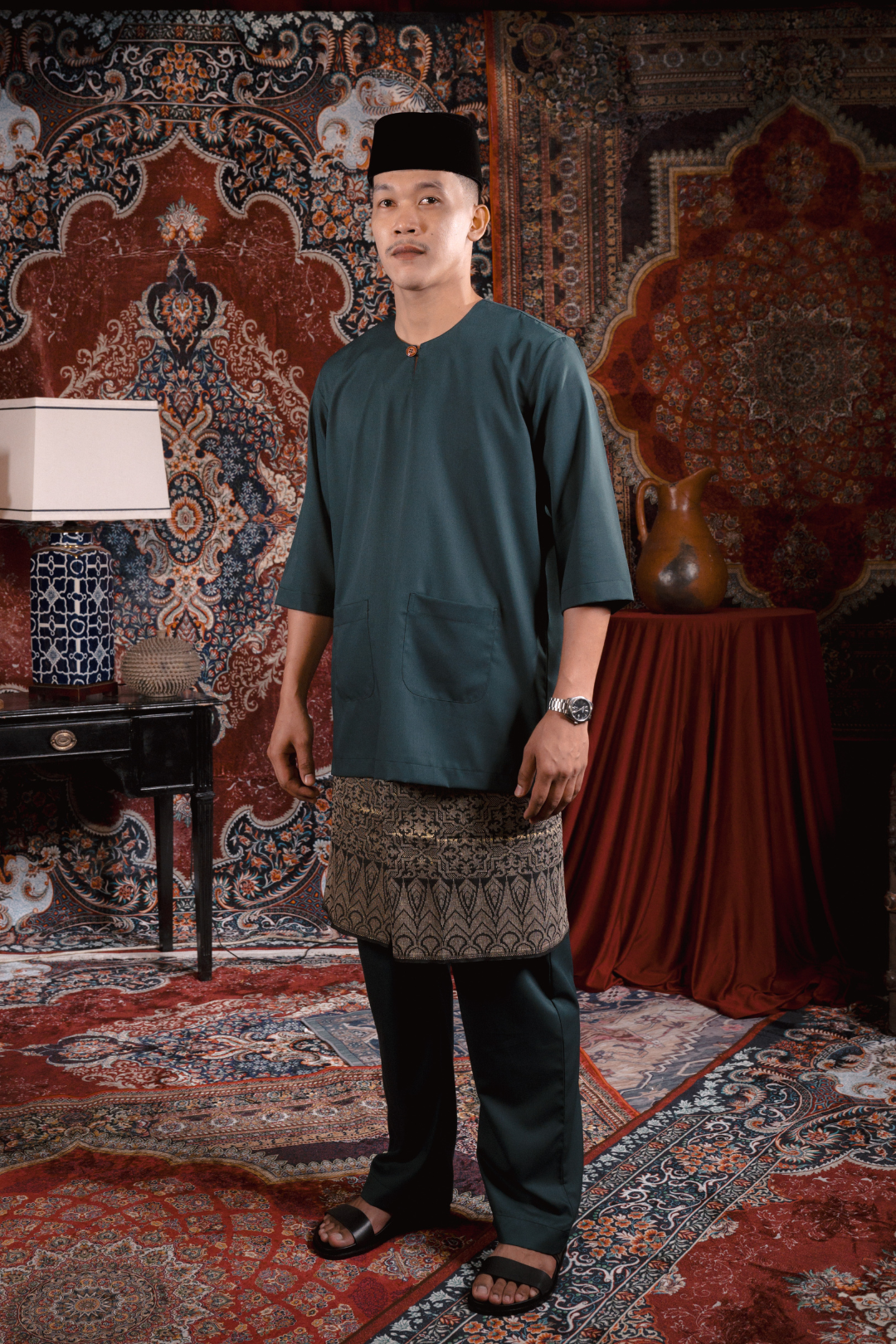 Satria Baju Melayu in Emerald Green
