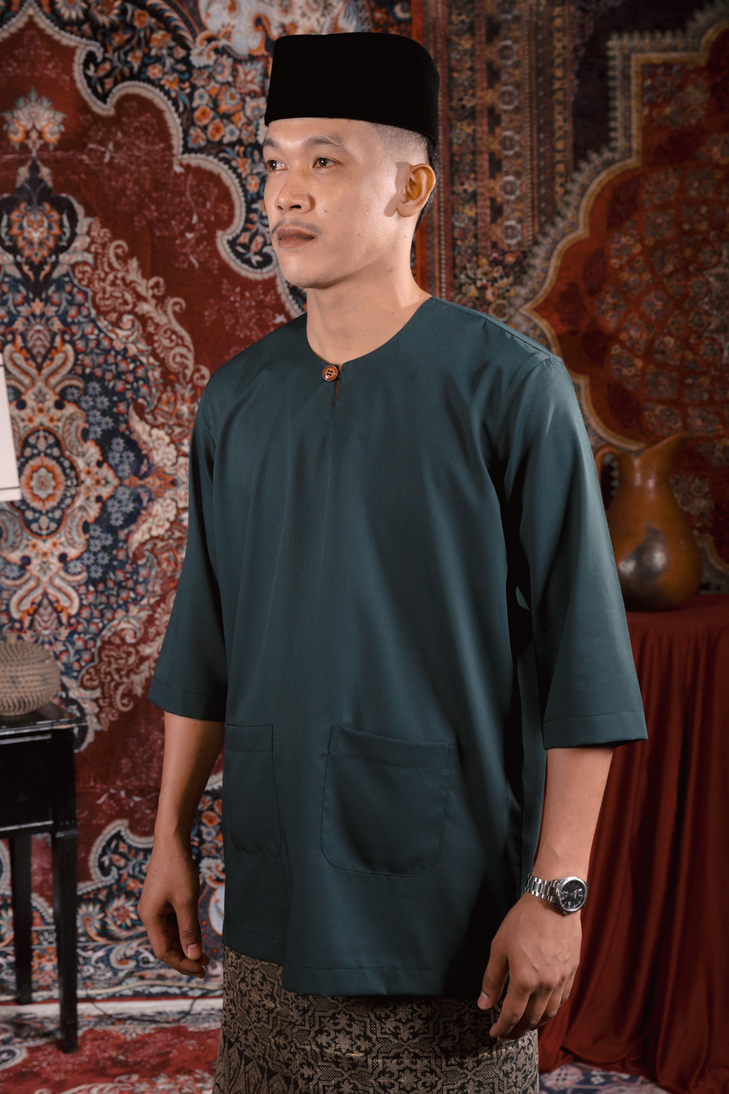 Satria Baju Melayu in Emerald Green