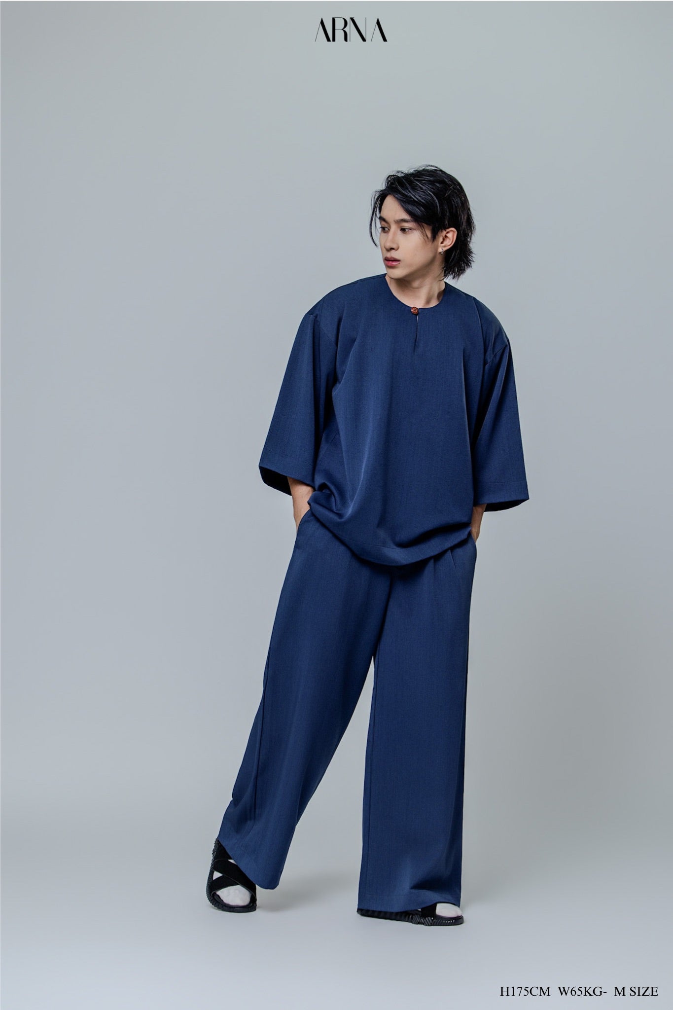 Bentara Baju Melayu in Ash Blue