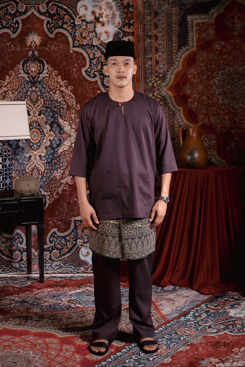 Satria Baju Melayu in Mauve Purple