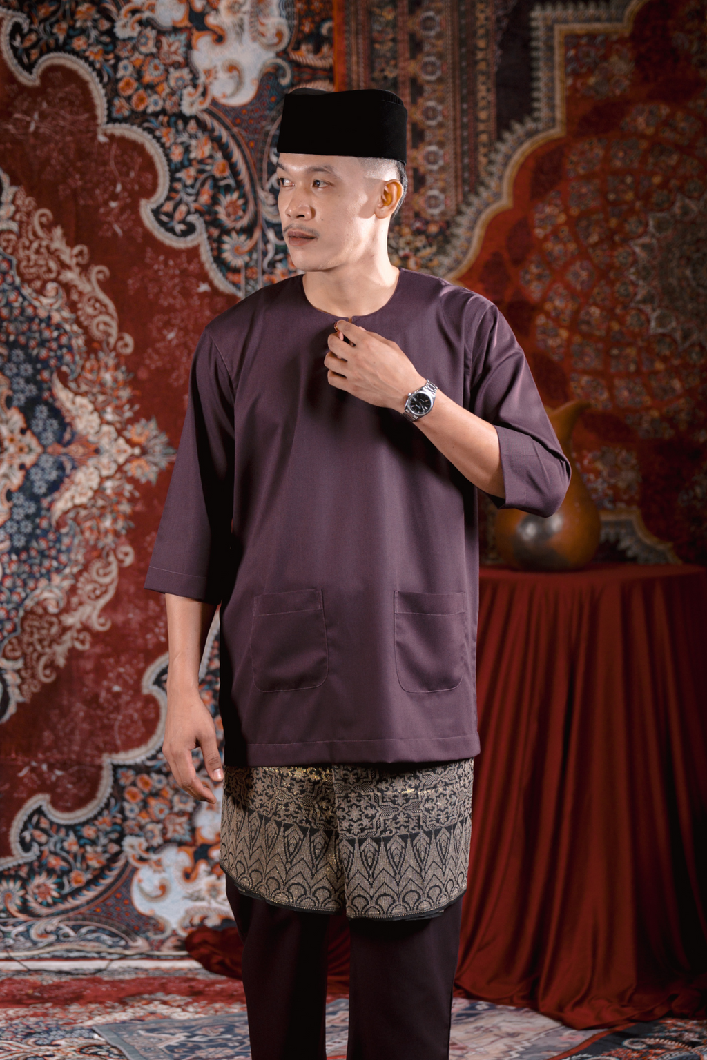 Satria Baju Melayu in Mauve Purple