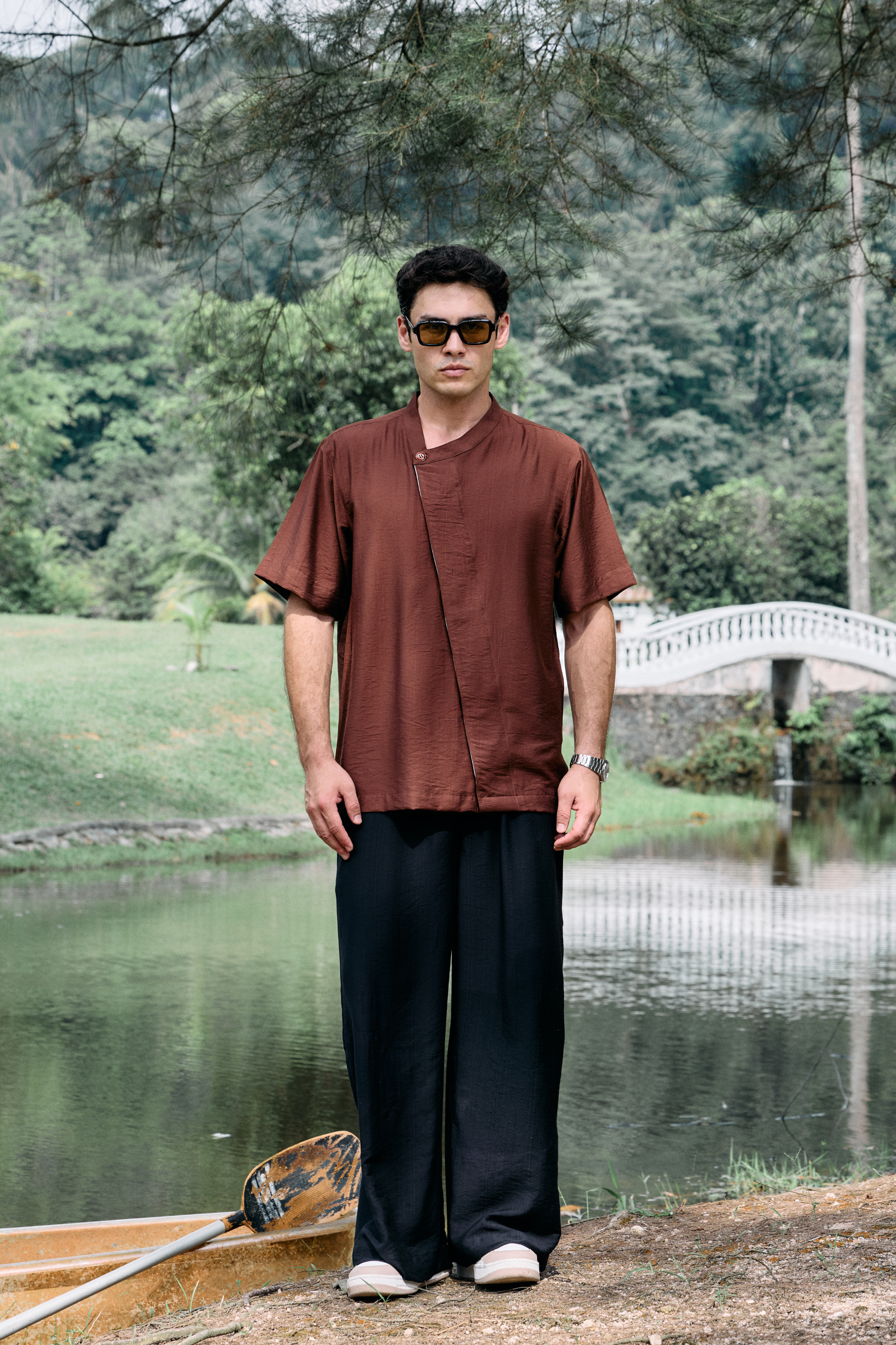 Aruna Linen Shirt in Brown