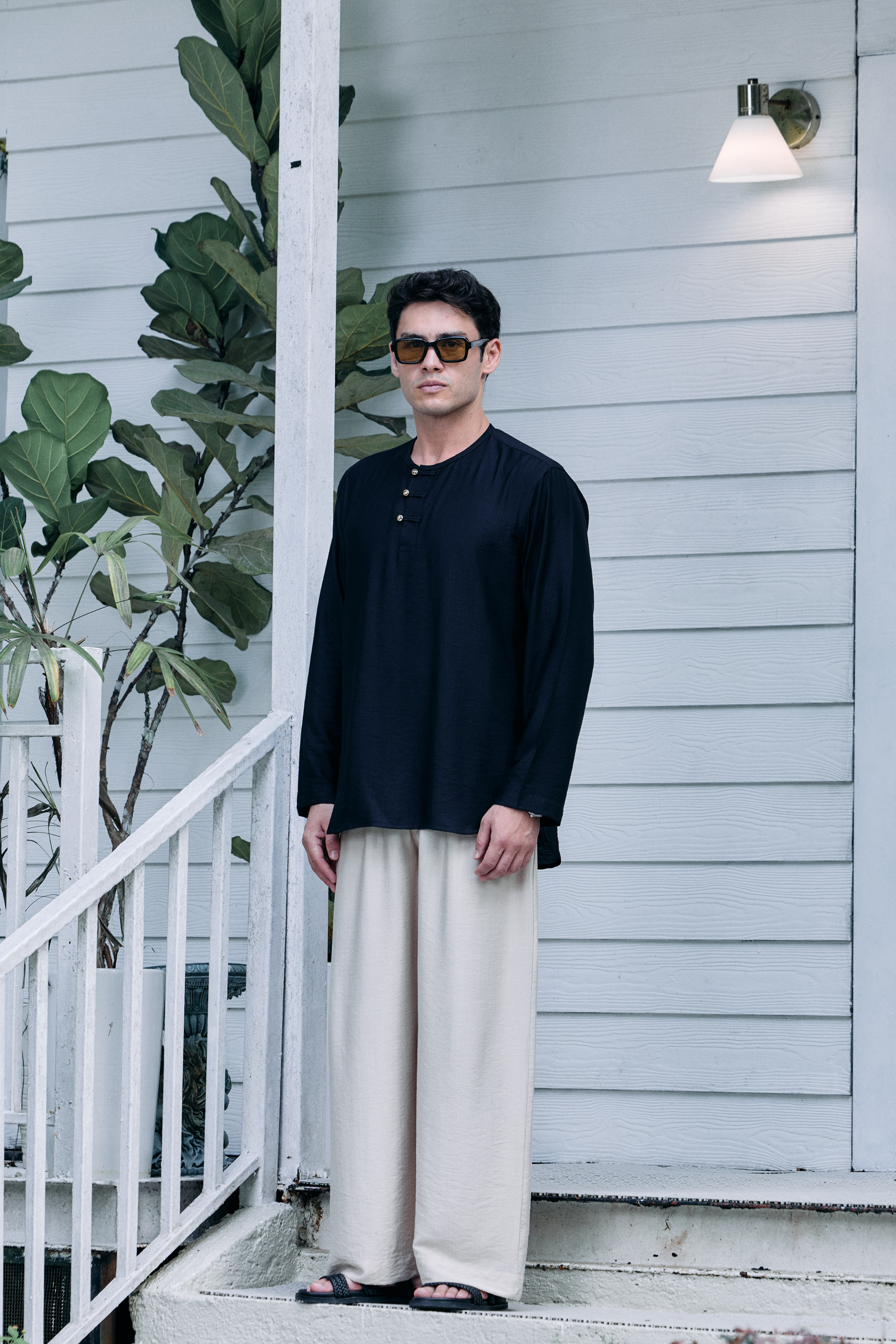 Terra Linen Top in Black