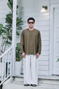 Terra Linen Top in Olive