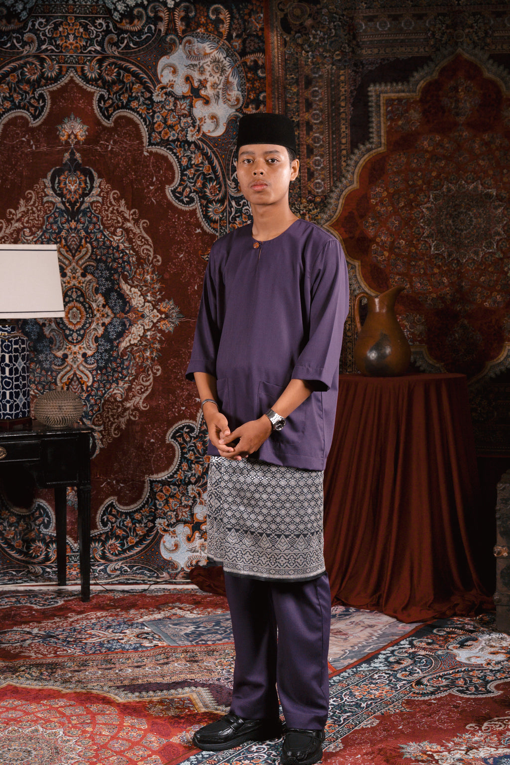 Satria Baju Melayu in Bright Purple