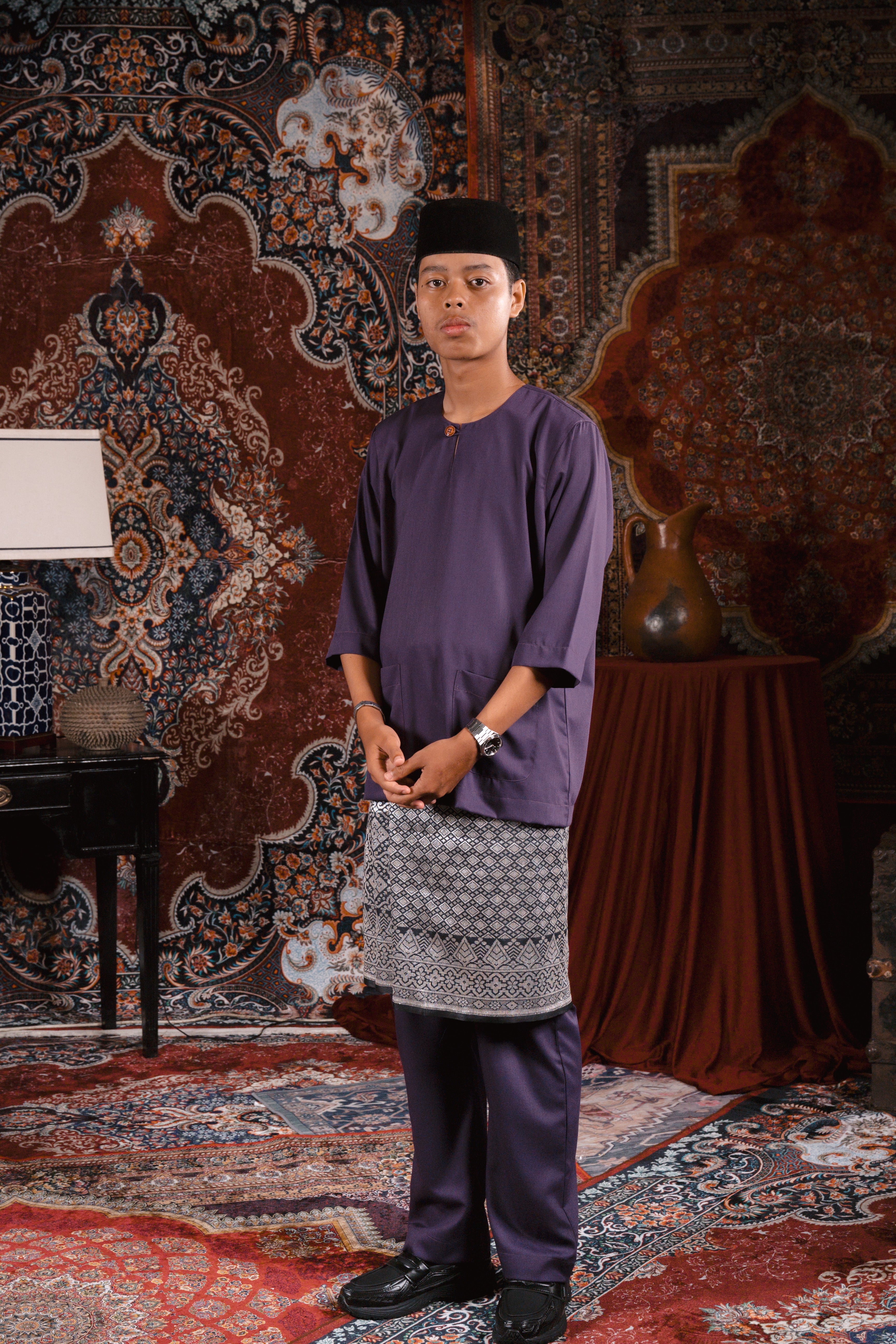 Satria Baju Melayu in Bright Purple