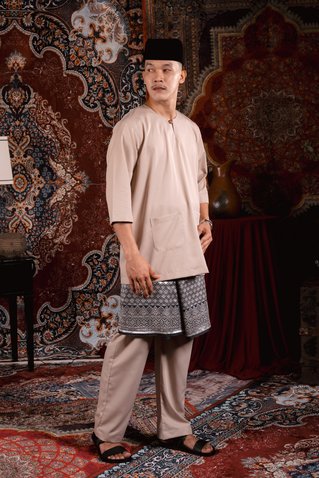 Satria Baju Melayu in Beige