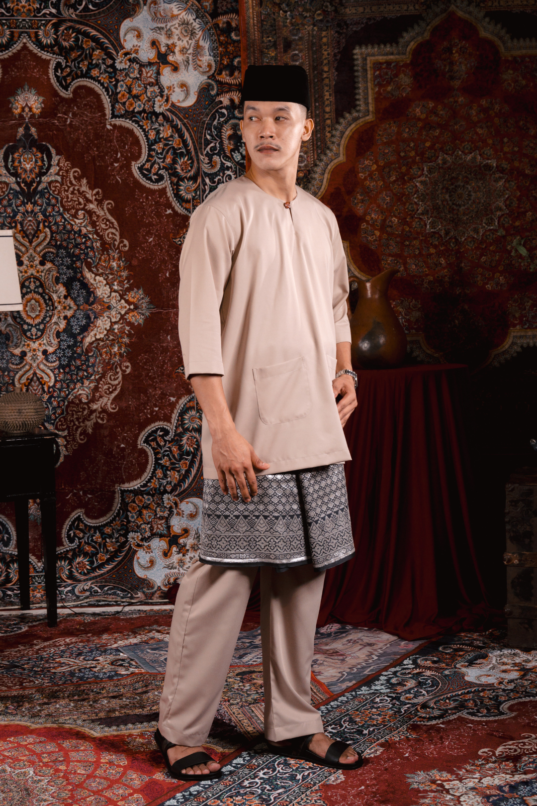 Satria Baju Melayu in Beige
